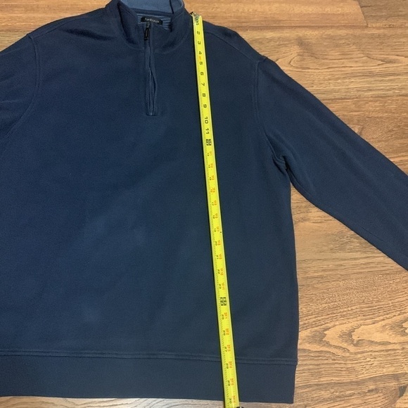 VAN Heusen Sweater Adult XL Blue 1/4 Zip Long Sleeve Cotton Blend Mock Neck - Picture 14 of 17